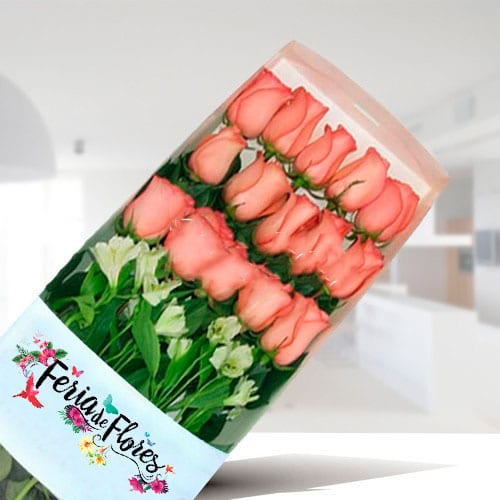 FL025 Caja de 18 Rosas Rosadas 1