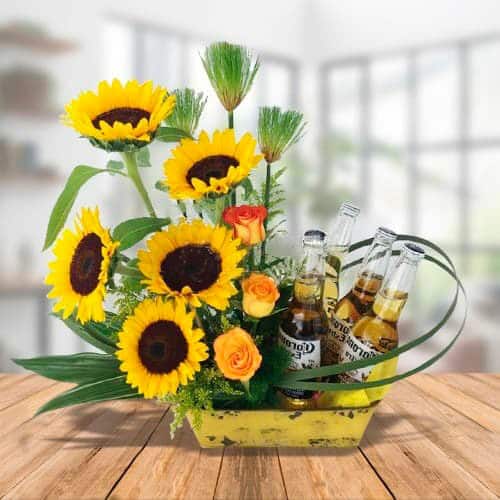 Arrangement with Temis Sunflowers